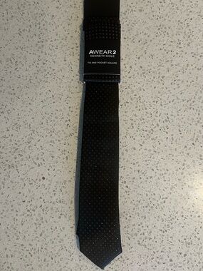 Kenneth Cole Black Tie with Microdot Texture